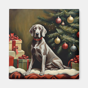 Weimaraner dog Christmas Magnet