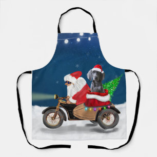 Weimaraner Dog Christmas Santa Claus Apron