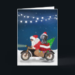 Weimaraner Dog Christmas Santa Claus  Card<br><div class="desc">A Santa claus riding bike delivering Christmas tree and Weimaraner dog as gift is a perfect Christmas gift idea for someone who love this dog breed.</div>