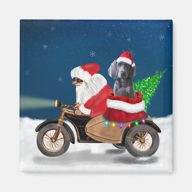 Weimaraner Dog Christmas Santa Claus   Magnet (Front)