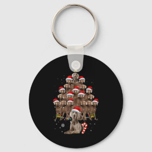 Weimaraner Dog Christmas Tree Lights Santa Hat Xma Key Ring