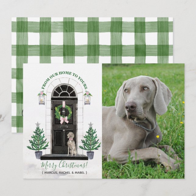 Weimaraner Dog Holiday Christmas Photo Card (Front/Back)