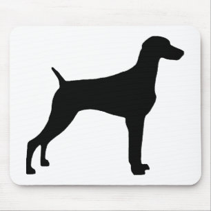 Weimaraner Dog (in black) Mouse Mat