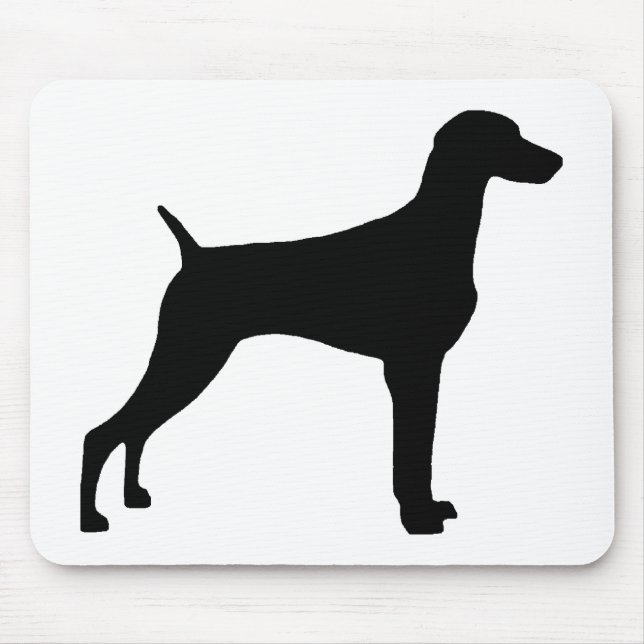 Weimaraner Dog (in black) Mouse Mat (Front)