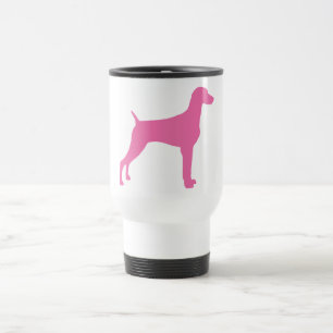 Weimaraner Dog (in pink) Travel Mug