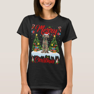 Weimaraner Dog Lights Xmas Tree Santa Weimaraner C T-Shirt