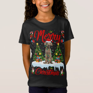 Weimaraner Dog Lights Xmas Tree Santa Weimaraner C T-Shirt
