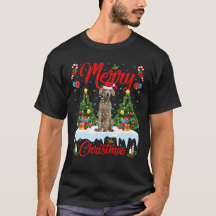 Weimaraner Dog Lover Lighting Santa Hat Weimaraner T-Shirt