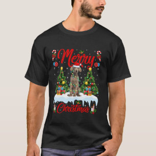 Weimaraner Dog Merry Christmas Tree Lighting Weima T-Shirt
