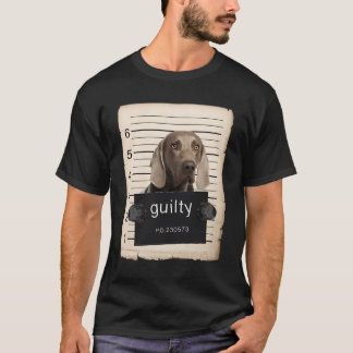 Weimaraner Dog Mug Shot Bad Dog T-Shirt