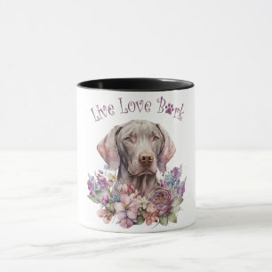 Weimaraner Dog Mum Floral Mug