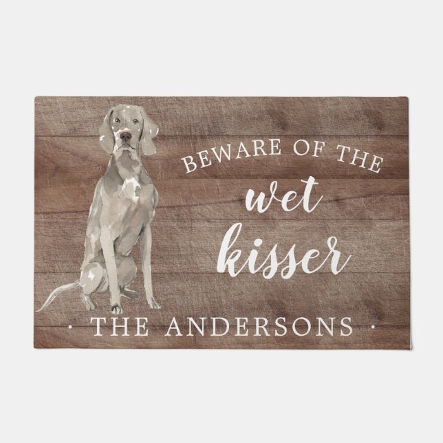 Weimaraner Dog Personalised Door Mat (Front)