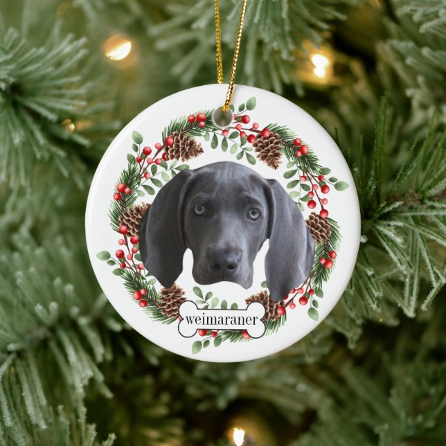 weimaraner dog Personalised Pet Ornament (Tree)