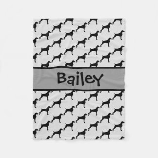 Weimaraner Dog Silhouette CUSTOM Fleece Blanket