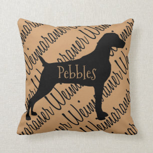 Weimaraner Dog Silhouette Custom Pillow