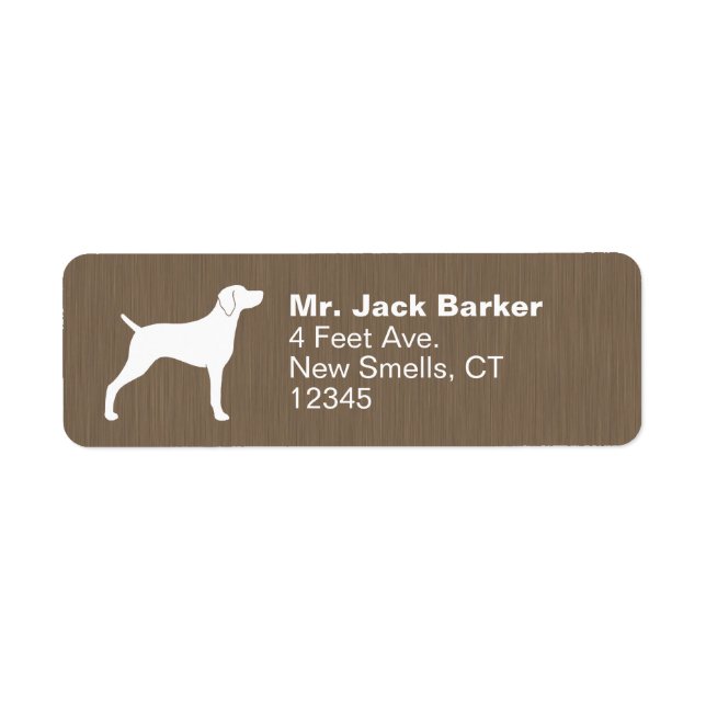 Weimaraner Dog Silhouette Return Address Labels (Front)