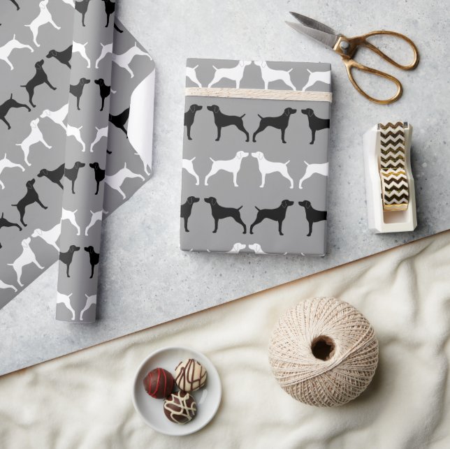 Weimaraner Dog Silhouettes Pattern Wrapping Paper (Crafts)
