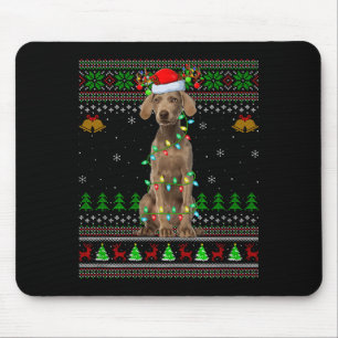 Weimaraner Dog Ugly Christmas Sweaters Holiday San Mouse Mat