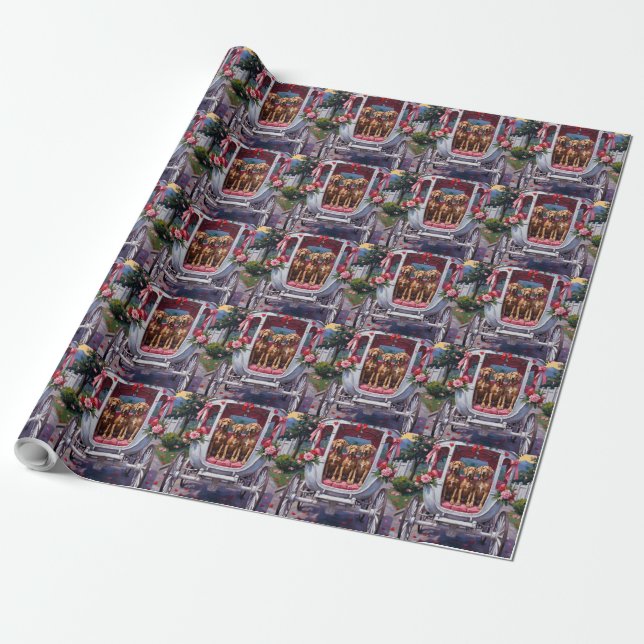 Weimaraner Dog Valentine's Day  Wrapping Paper (Unrolled)