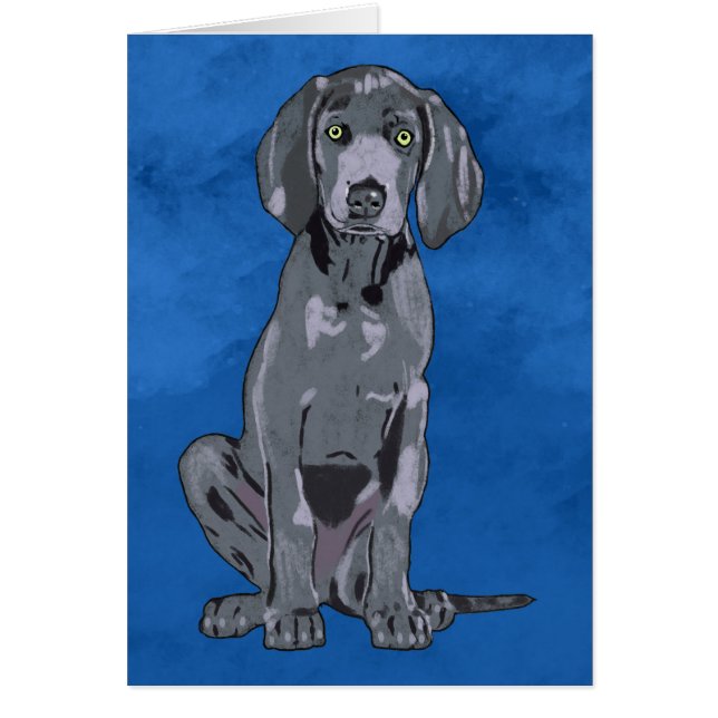 Weimaraner Dog Watercolor Art Portrait Faux (Front)
