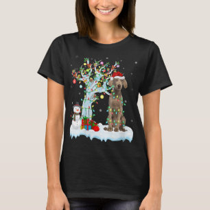 Weimaraner Dog Xmas Tree Lighting Santa Weimaraner T-Shirt