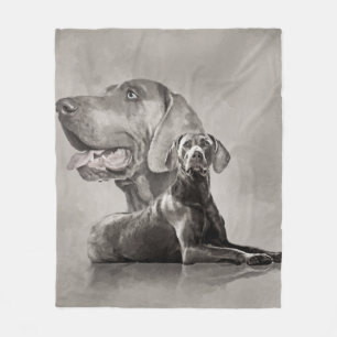 Weimaraner Dogs Collage #2 Fleece Blanket