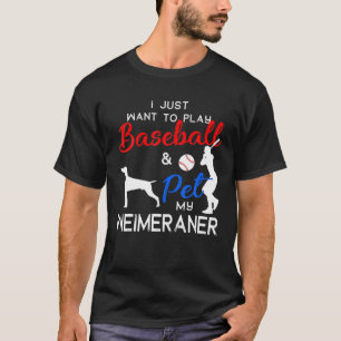Weimaraner Funny Baseball Dog Owner Lover Xmas Gif T-Shirt