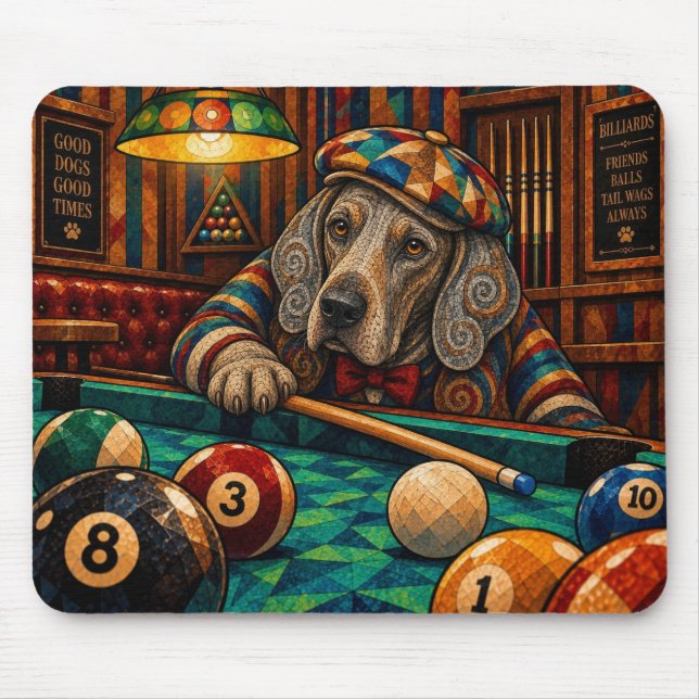 Weimaraner, Geometric Mosaic Mouse Mat (Front)