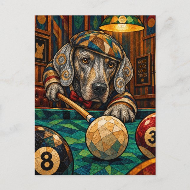 Weimaraner, Geometric Mosaic Postcard (Front)