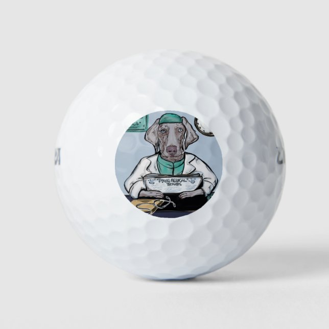 Weimaraner Golf Balls (Front)