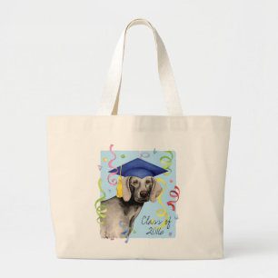 Weimaraner Graduate Large Tote Bag