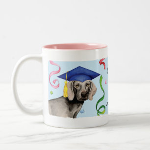 Weimaraner Graduate Two-Tone Coffee Mug