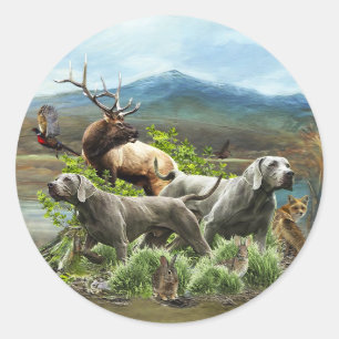 Weimaraner, "Grey Ghost"  Classic Round Sticker