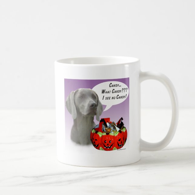 Weimaraner Halloween Candy Coffee Mug (Right)