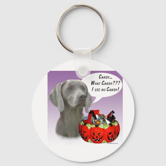 Weimaraner Halloween Candy Key Ring (Front)