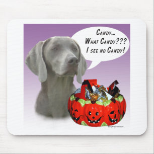 Weimaraner Halloween Candy Mouse Mat