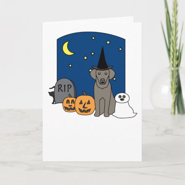 Weimaraner Halloween Card (Front)
