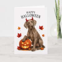 Weimaraner Halloween Devil Dog