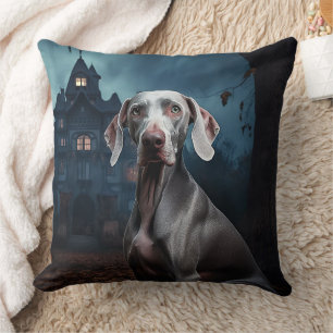 Weimaraner Halloween Scary Cushion