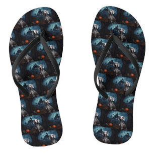 Weimaraner Halloween Scary Flip Flops