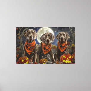 Weimaraner Halloween Spooky  Canvas Print