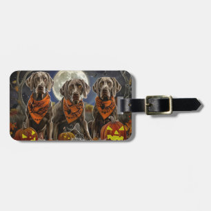 Weimaraner Halloween Spooky  Luggage Tag