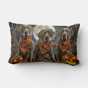 Weimaraner Halloween Spooky  Lumbar Cushion