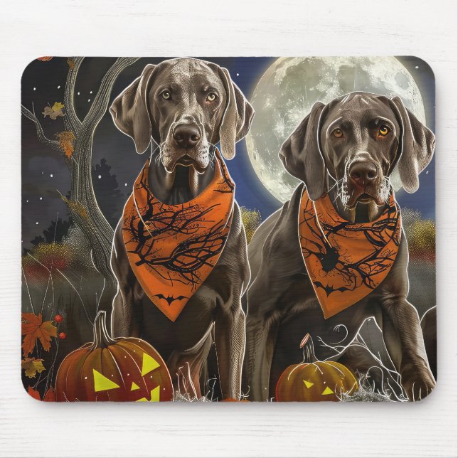Weimaraner Halloween Spooky  Mouse Mat (Front)
