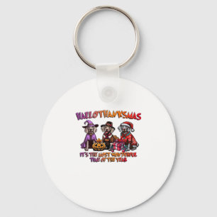 Weimaraner Halloween Thanksgiving Christmas Oversi Key Ring
