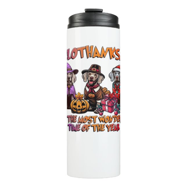 Weimaraner Halloween Thanksgiving Christmas Oversi Thermal Tumbler (Front)