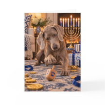 Weimaraner Hanukkah Card