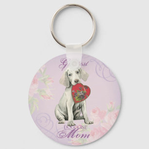 Weimaraner Heart Mum Key Ring