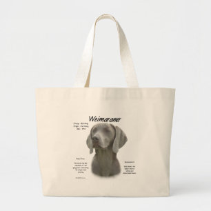 Weimaraner History Design Large Tote Bag
