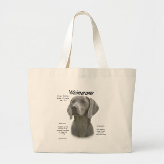 Weimaraner History Design Large Tote Bag